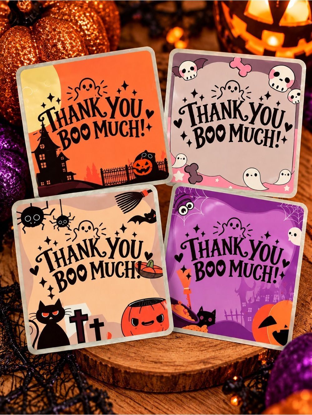 🎃 Limited Edition Halloween Thank You Labels 👻  Buy Now! - Set of 25 Labels - Picture 3 of 3